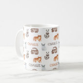 Katzen Aquarellkätzchen mit Namensneutraldesign Kaffeetasse (Vorderseite Links)
