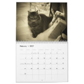 Katzen-Art DJ in Schwarzweiss Kalender (Feb 2027)