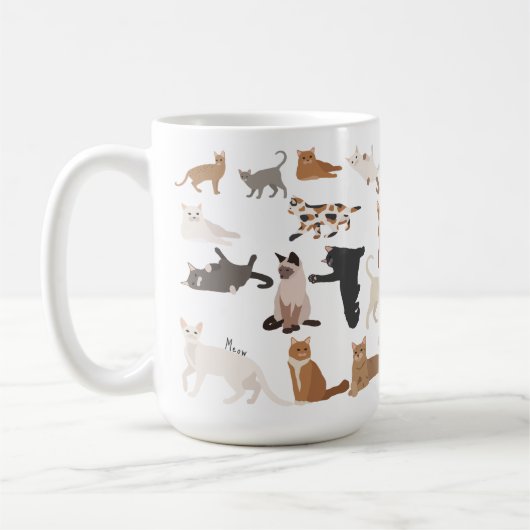 Katzen Art Katzen Mama oder Vater Personalisiert M Kaffeetasse (Links)