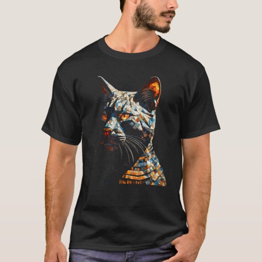 Katzen-Artwork Polygon Haustiere Tierkatze T-Shirt (Vorderseite)