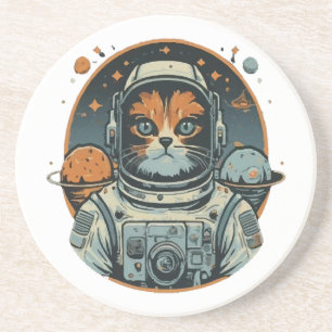 Katzen-Astronaut auf Asteroiden Getränkeuntersetzer