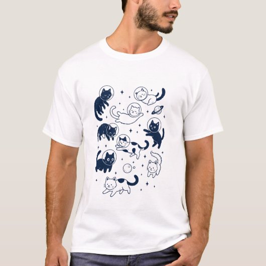 Katzen-Astronauten T-Shirt (Vorderseite)