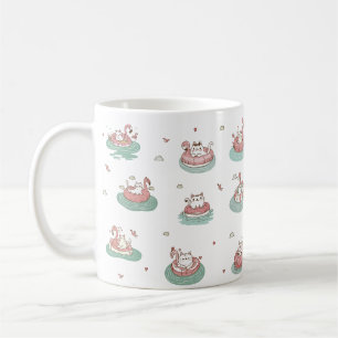 Katzen auf aufblasbare Ringe Tasse