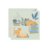 Katzen auf Büchern Geburtstag Karte (Vorderseite/Rückseite Beispiel)