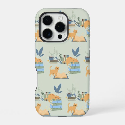 Katzen auf Büchern iPhone Hülle (Rückseite)