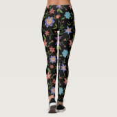 Katzen auf bunten Blumen Leggings (Rückseite)