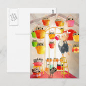 Katzen auf dem Dachboden Postkarte (Vorne/Hinten)