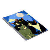 Katzen auf dem Kessel unter Vollmond Notizblock (Rechte Seite)