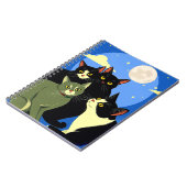 Katzen auf dem Kessel unter Vollmond Notizblock (Linke Seite)