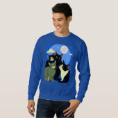 Katzen auf dem Kessel unter Vollmond Sweatshirt (Vorne ganz)