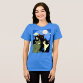 Katzen auf dem Kessel unter Vollmond Tri-Blend Shirt (Vorderseite voll)