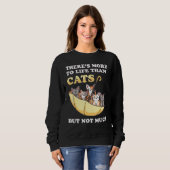 Katzen Auf dem Kopf Schirm Kitty Pet Spaß Sweatshirt (Vorne ganz)