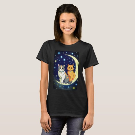 KATZEN AUF DEM MOND T-Shirt (Vorne ganz)