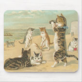 "Katzen auf dem Strand" Vintages Mousepad (Vorne)