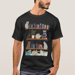Katzen Auf Einem Bücherregal Katzenmutter Katzenva T-Shirt