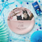 Katzen auf einem Kirschblossom | Benutzerdefiniert Pappteller (Party)