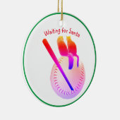 Katzen auf einer Baseball-Keramik Keramik Ornament (Rechts)