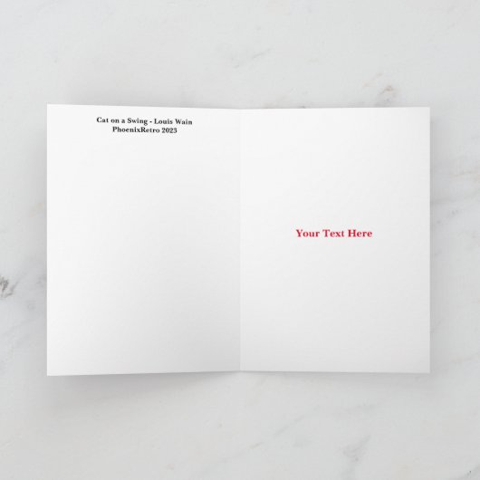 Katzen auf einer Swing- Louis Wain Dankeschön-Kart Dankeskarte (Innenseite)