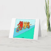 Katzen auf Fahrrad-Kunst-Karte Karte (Rückseite)