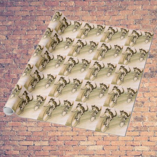 Katzen auf Fahrrädern Geschenkpapier