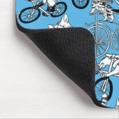 Katzen auf Fahrradmuster Mousepad (Ecke)