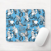 Katzen auf Fahrradmuster Mousepad (Mit Mouse)