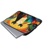 Katzen auf farbenfrohem Hintergrund Laptopschutzhülle (Vorne Knopf)