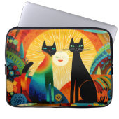 Katzen auf farbenfrohem Hintergrund Laptopschutzhülle (Vorderseite)
