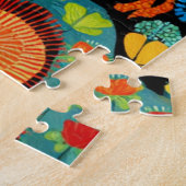 Katzen auf hellem und farbenfrohem Hintergrund, Puzzle (Seite)