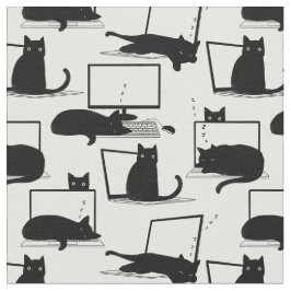 Katzen auf Laptops Stoff