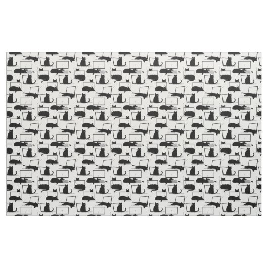 Katzen auf Laptops Stoff (Fat Quarter (45,7 x 55,9 cm))