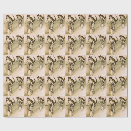 Katzen auf Rädern Geschenkpapier (Flach)