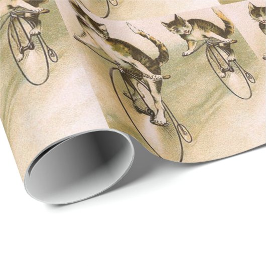 Katzen auf Rädern Geschenkpapier (Rolleneckpunkt)