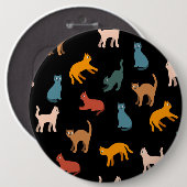 Katzen auf schwarz button (Vorne & Hinten)