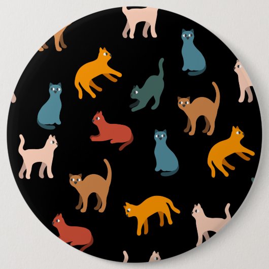 Katzen auf schwarz button (Vorderseite)