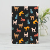 Katzen auf schwarz einladung (Stehend Vorderseite)