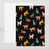 Katzen auf schwarz einladung (Vorne/Hinten)
