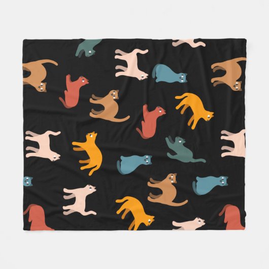 Katzen auf schwarz fleecedecke (Vorderseite (Horizontal))