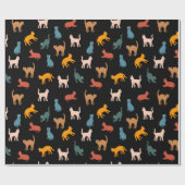Katzen auf schwarz geschenkpapier (Flach)