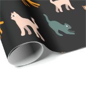 Katzen auf schwarz geschenkpapier (Rolleneckpunkt)