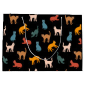 Katzen auf schwarz große geschenktüte (Rückseite)