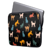 Katzen auf schwarz laptopschutzhülle (Vorderseite Links)