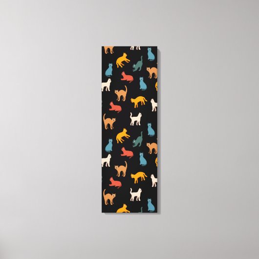 Katzen auf schwarz leinwanddruck (Vorderseite)