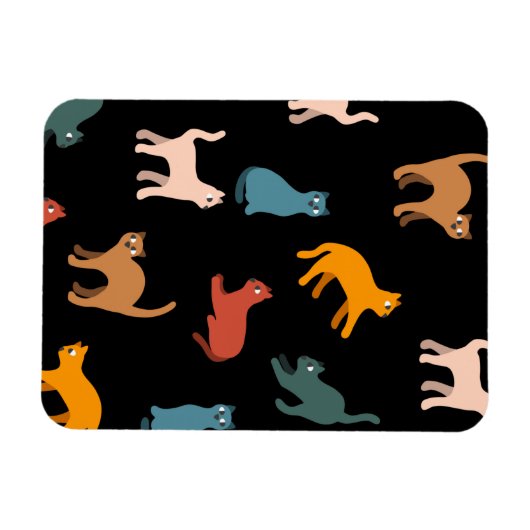 Katzen auf schwarz magnet (Horizontal)