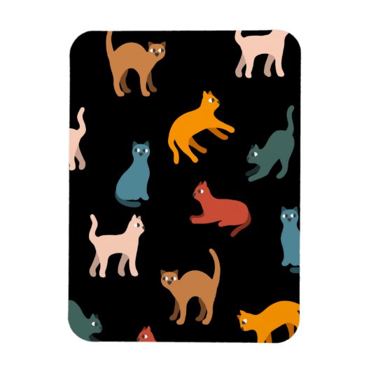 Katzen auf schwarz magnet (Vertikal)