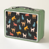 Katzen auf schwarz metall brotdose (Rückseite)