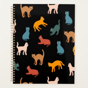 Katzen auf schwarz planer
