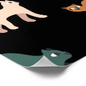 Katzen auf schwarz poster (Ecke)
