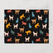 Katzen auf schwarz postkarte (Vorderseite)