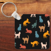 Katzen auf schwarz schlüsselanhänger (Vorderseite)